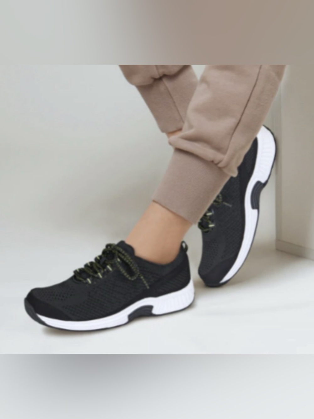 OrthoFeet Coral 981 Womens 8 Black Stretch Knit Athletic Comfort Sneaker Shoes - Picture 8 of 8